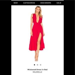 MAJORELLE Red Midi Dress